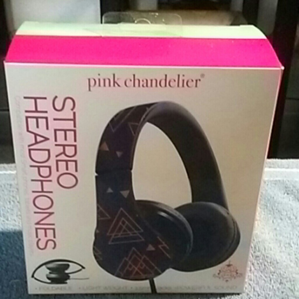 Pink Chandelier Stereo Headphones